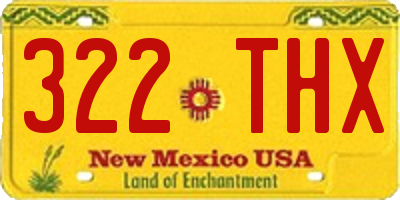 NM license plate 322THX
