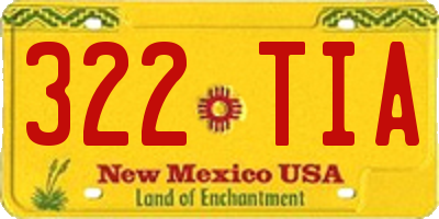 NM license plate 322TIA