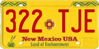 NM license plate 322TJE