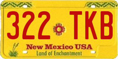 NM license plate 322TKB