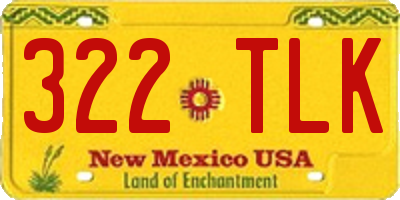 NM license plate 322TLK