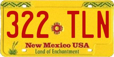 NM license plate 322TLN