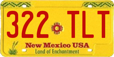 NM license plate 322TLT