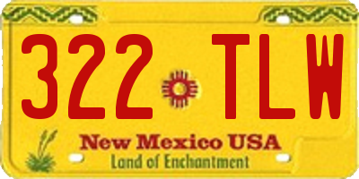 NM license plate 322TLW