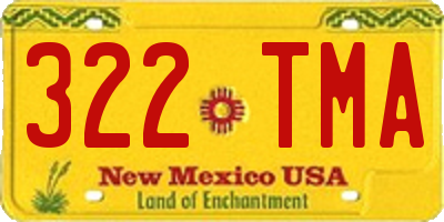 NM license plate 322TMA