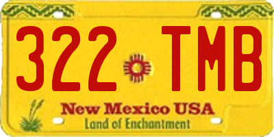 NM license plate 322TMB