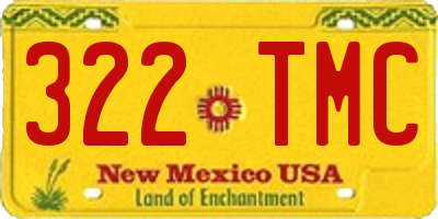 NM license plate 322TMC