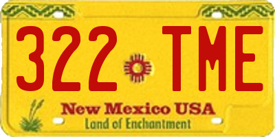 NM license plate 322TME