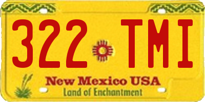 NM license plate 322TMI
