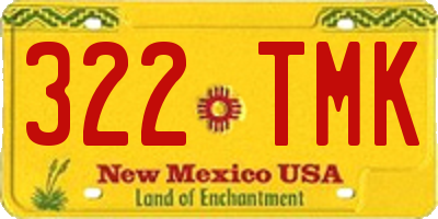 NM license plate 322TMK
