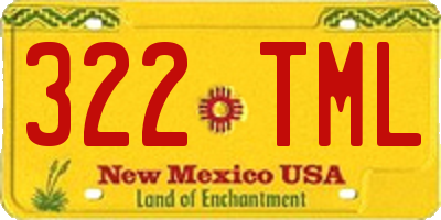 NM license plate 322TML