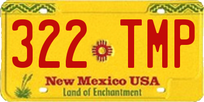 NM license plate 322TMP