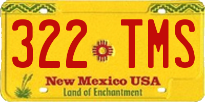NM license plate 322TMS