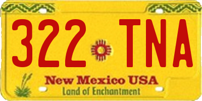 NM license plate 322TNA