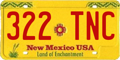 NM license plate 322TNC