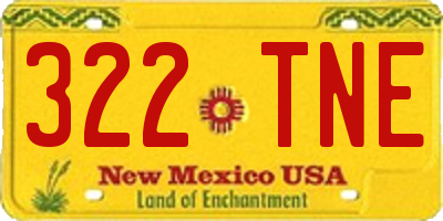 NM license plate 322TNE