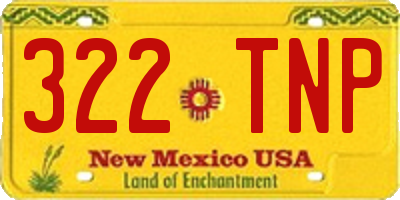 NM license plate 322TNP