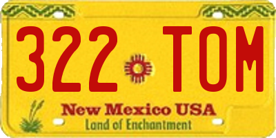 NM license plate 322TOM
