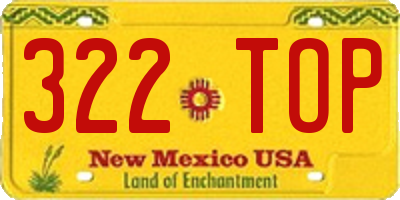 NM license plate 322TOP