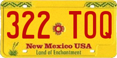 NM license plate 322TOQ
