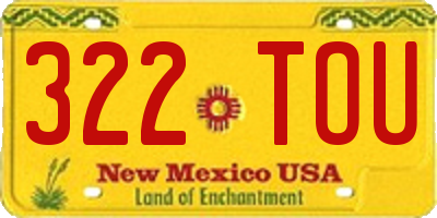 NM license plate 322TOU