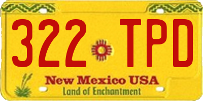 NM license plate 322TPD