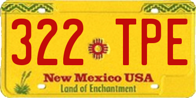 NM license plate 322TPE