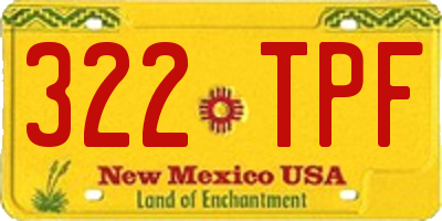 NM license plate 322TPF