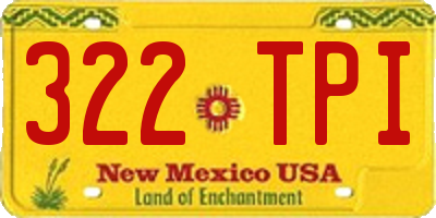 NM license plate 322TPI