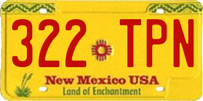 NM license plate 322TPN