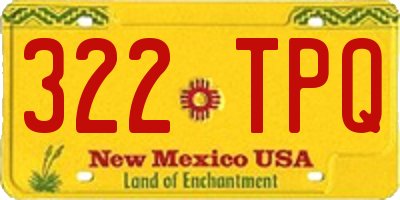 NM license plate 322TPQ