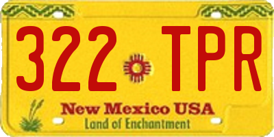 NM license plate 322TPR