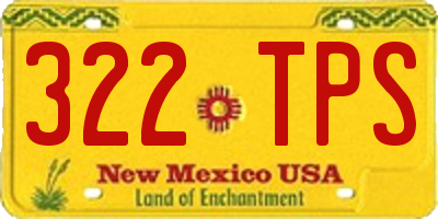 NM license plate 322TPS