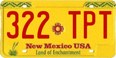 NM license plate 322TPT