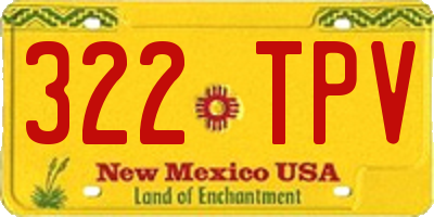 NM license plate 322TPV