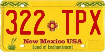 NM license plate 322TPX