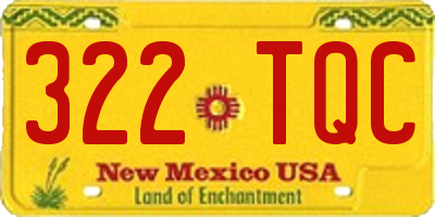 NM license plate 322TQC