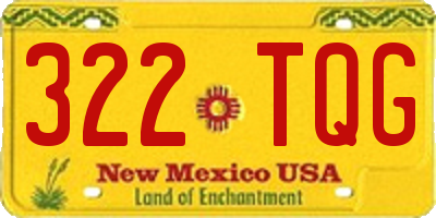 NM license plate 322TQG