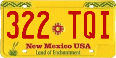 NM license plate 322TQI