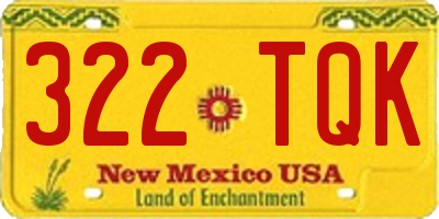 NM license plate 322TQK