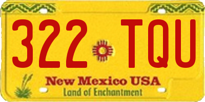 NM license plate 322TQU