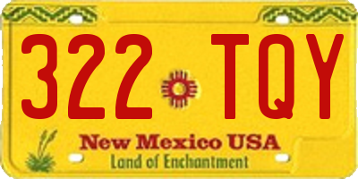 NM license plate 322TQY