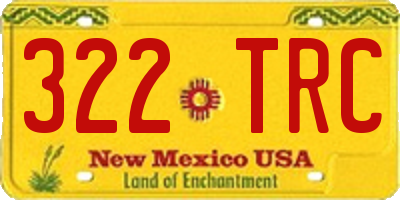 NM license plate 322TRC