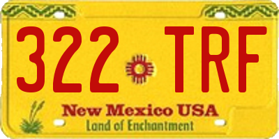 NM license plate 322TRF