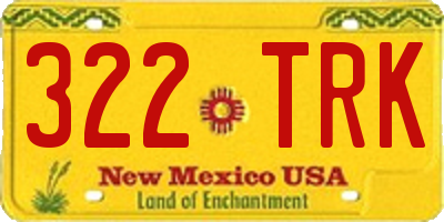 NM license plate 322TRK