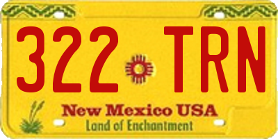 NM license plate 322TRN