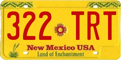 NM license plate 322TRT