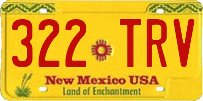 NM license plate 322TRV