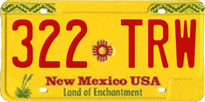 NM license plate 322TRW