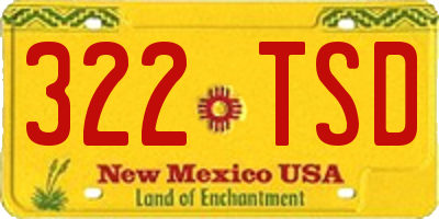 NM license plate 322TSD